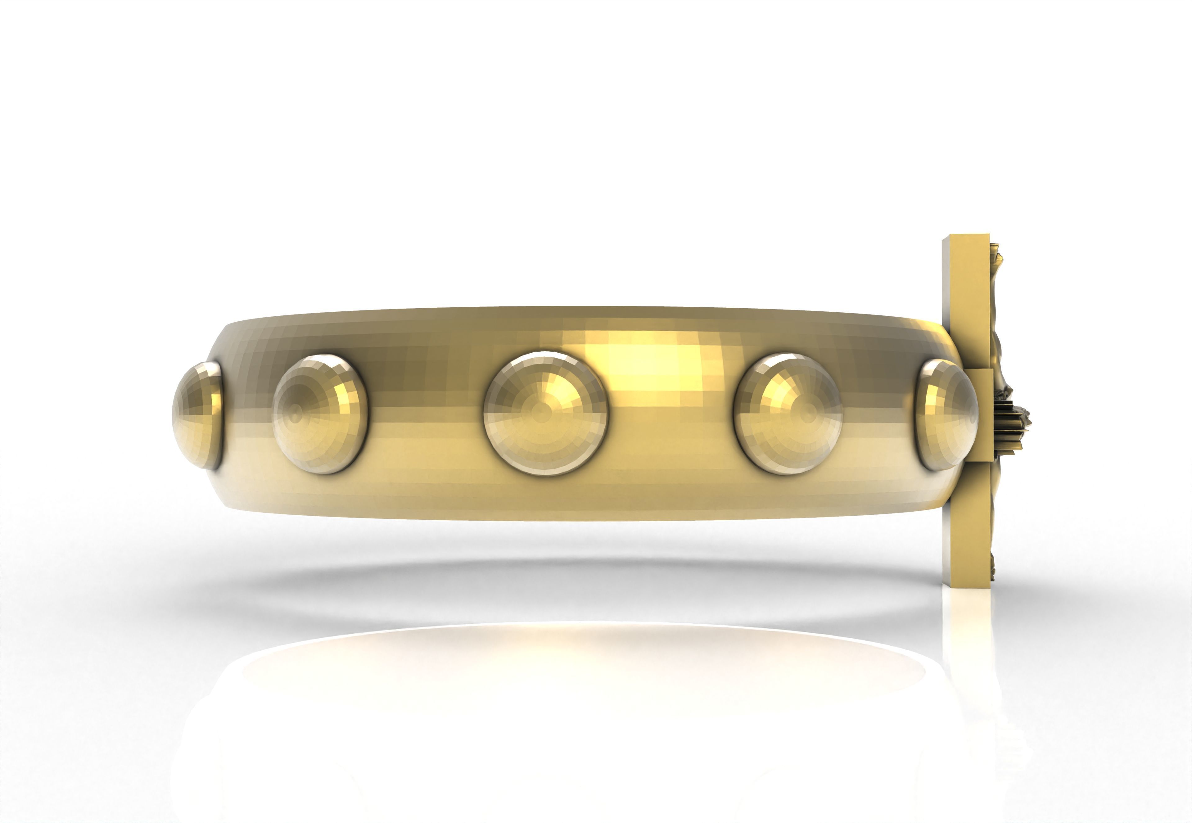Jesus and Cross Domed Ring 3D print model_5