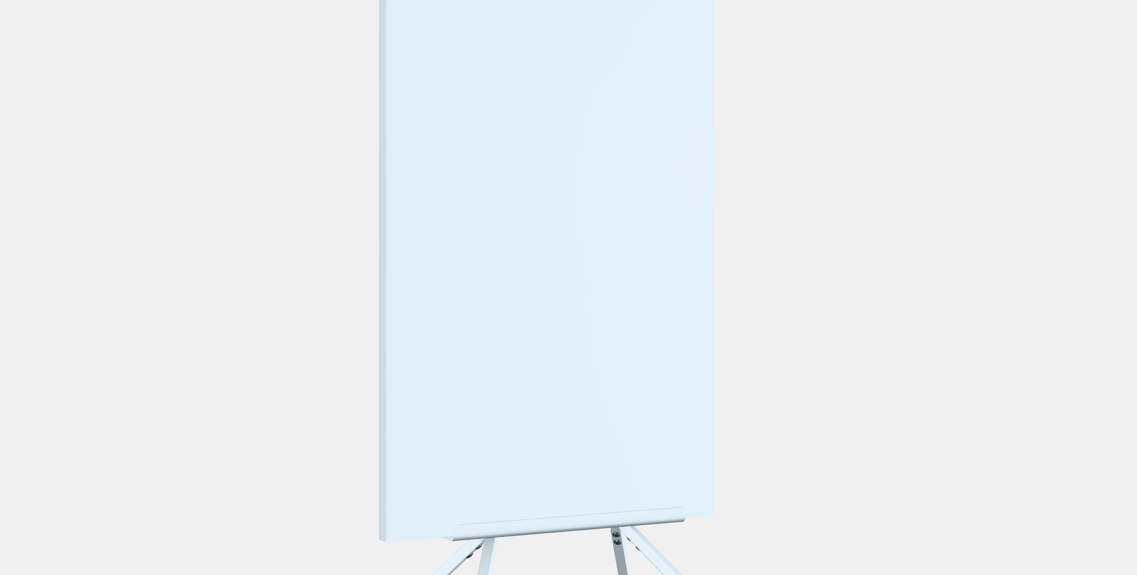 ELLOVEN Whiteboard-noticeboard with castors Low-poly 3D model_2