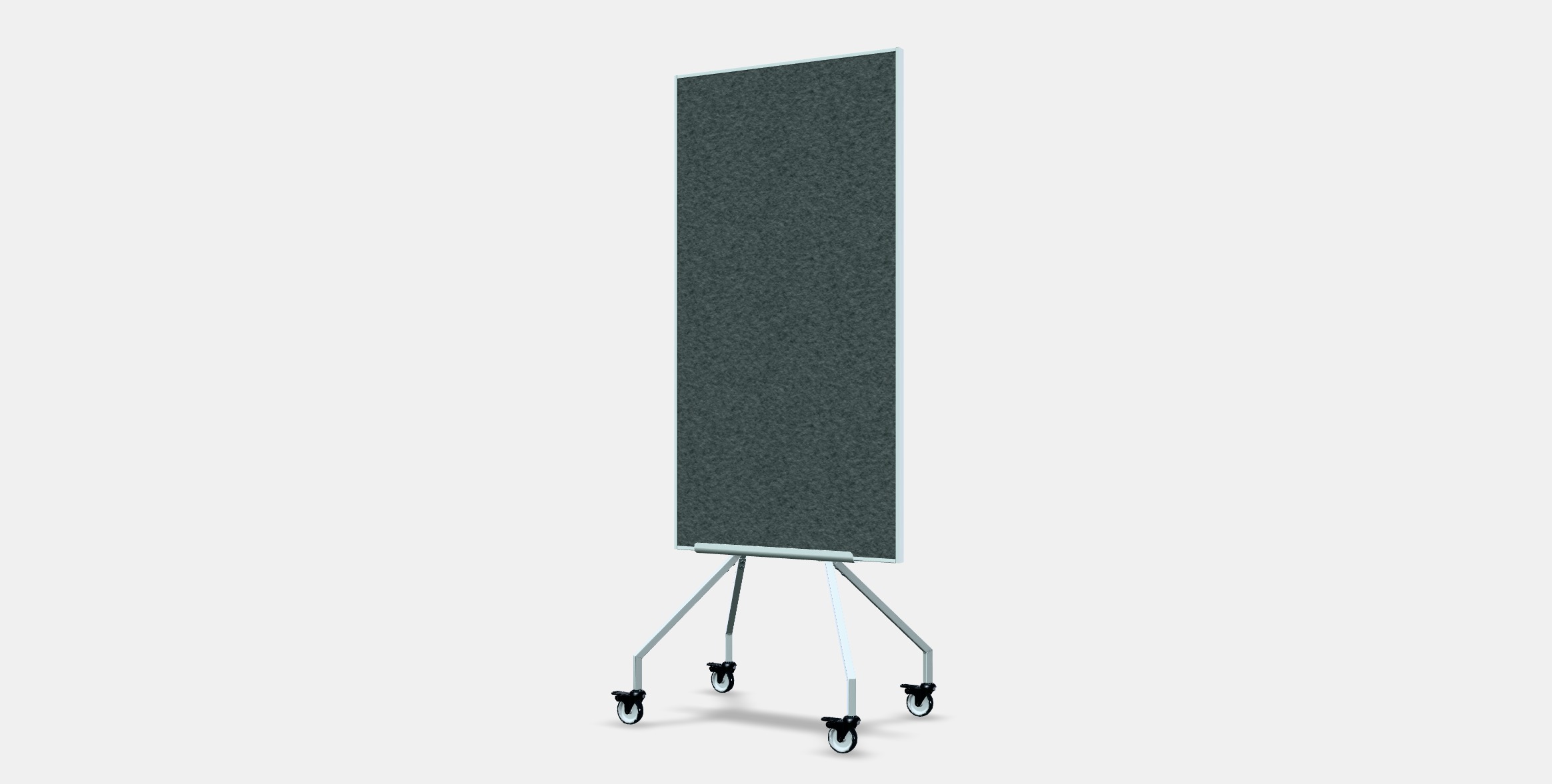 ELLOVEN Whiteboard-noticeboard with castors Low-poly 3D model_11