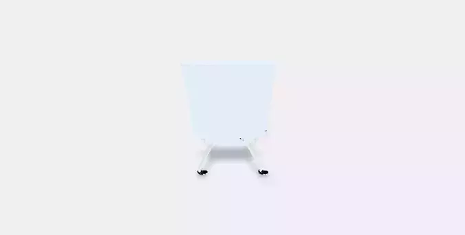 ELLOVEN Whiteboard-noticeboard with castors Low-poly 3D model
