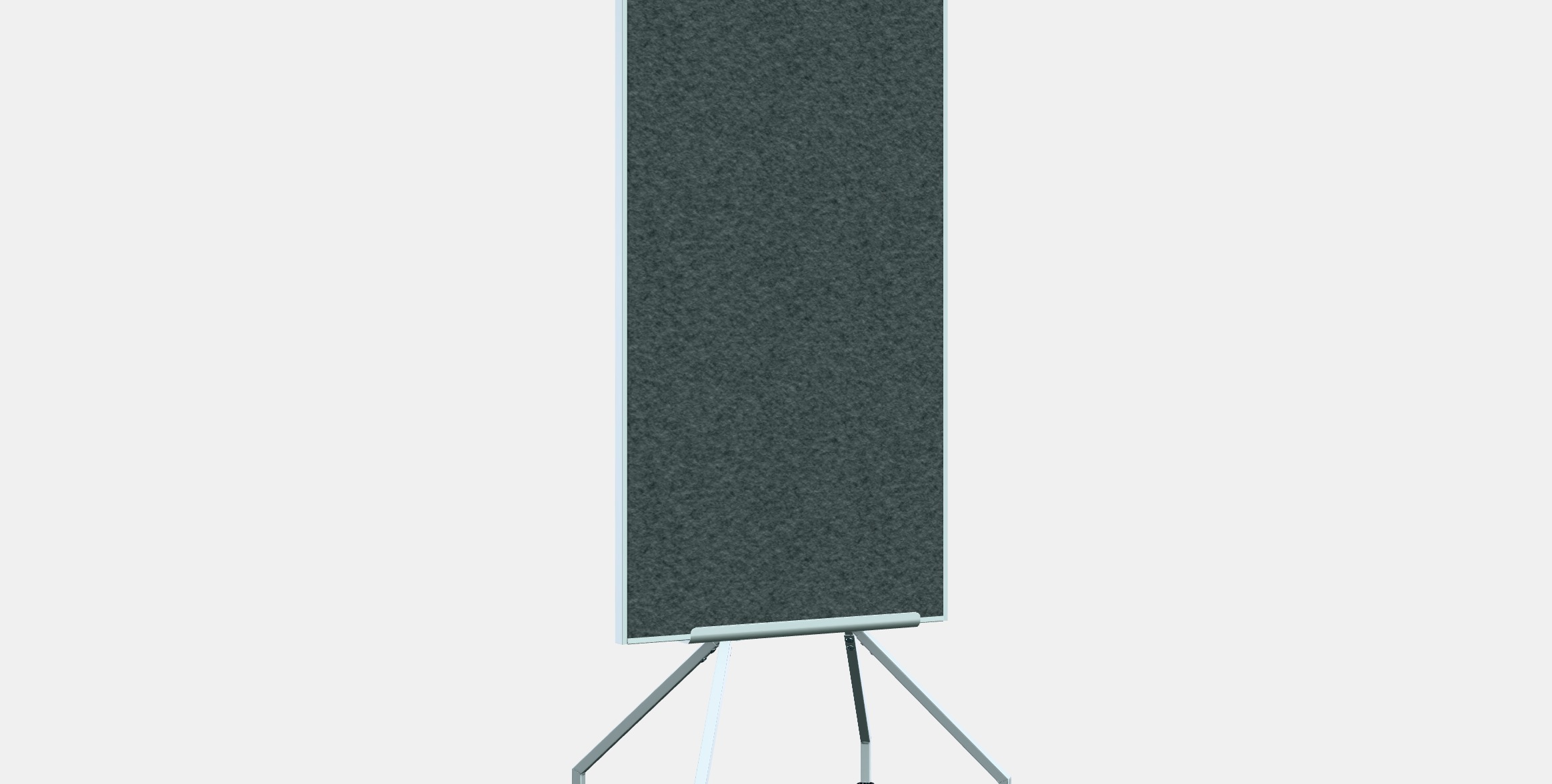 ELLOVEN Whiteboard-noticeboard with castors Low-poly 3D model_9