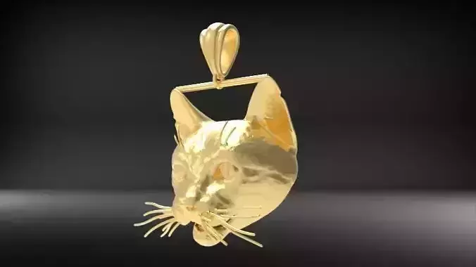 Cat Head Necklace Pendant Jewelry