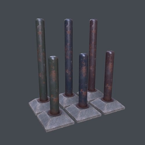Post Barrier 3D Model Collection