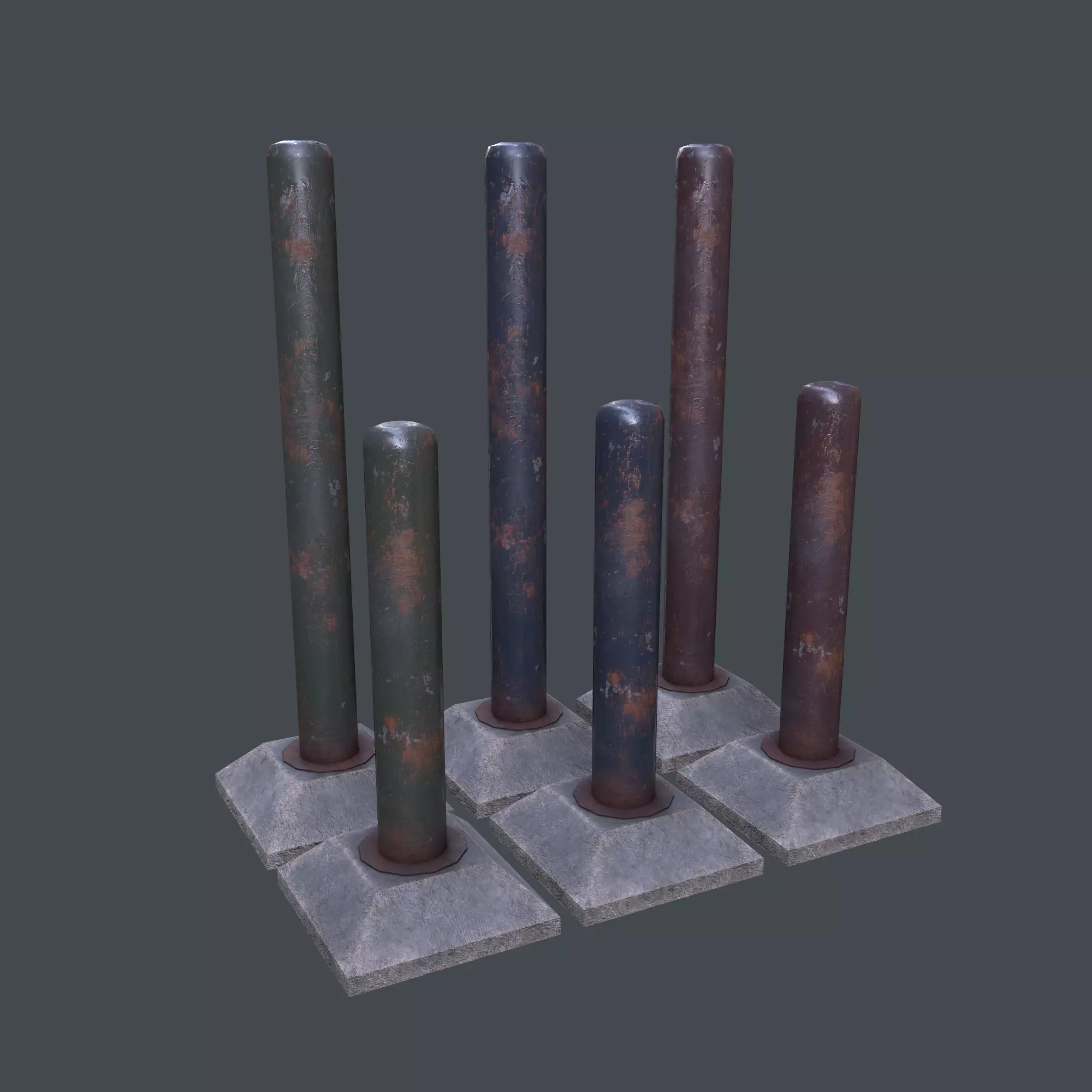 Post Barrier 3D Model Collection_0