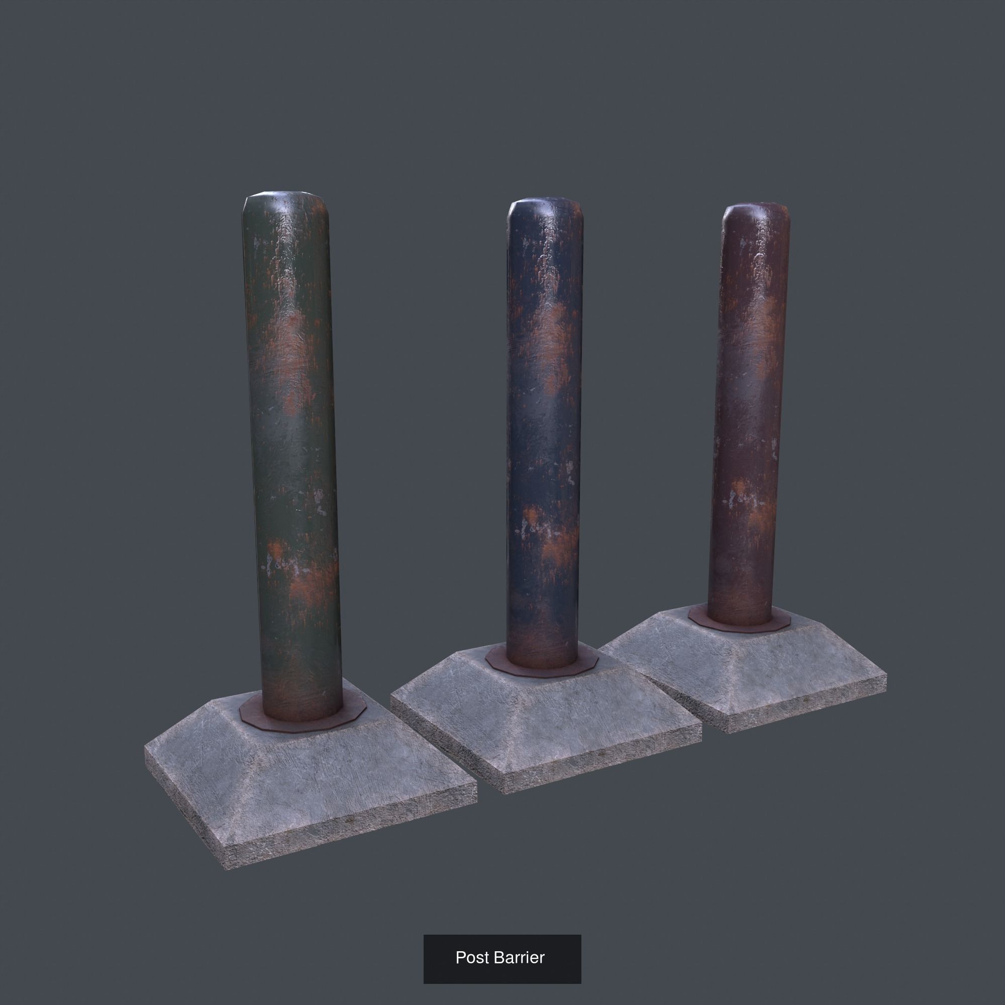 Post Barrier 3D Model Collection_6