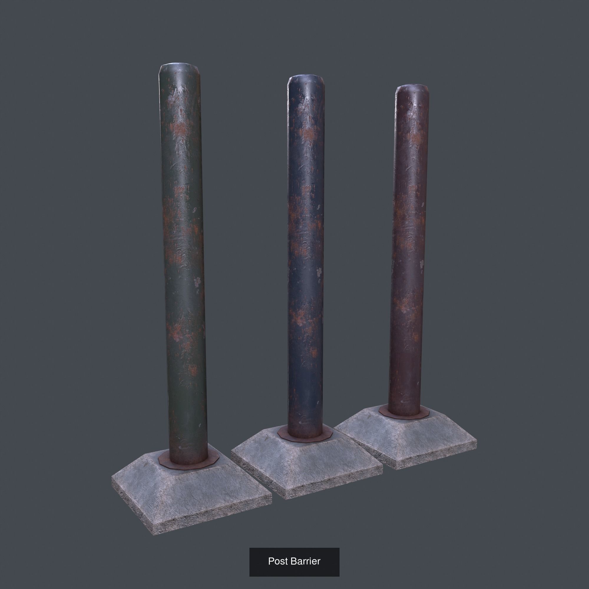 Post Barrier 3D Model Collection_7