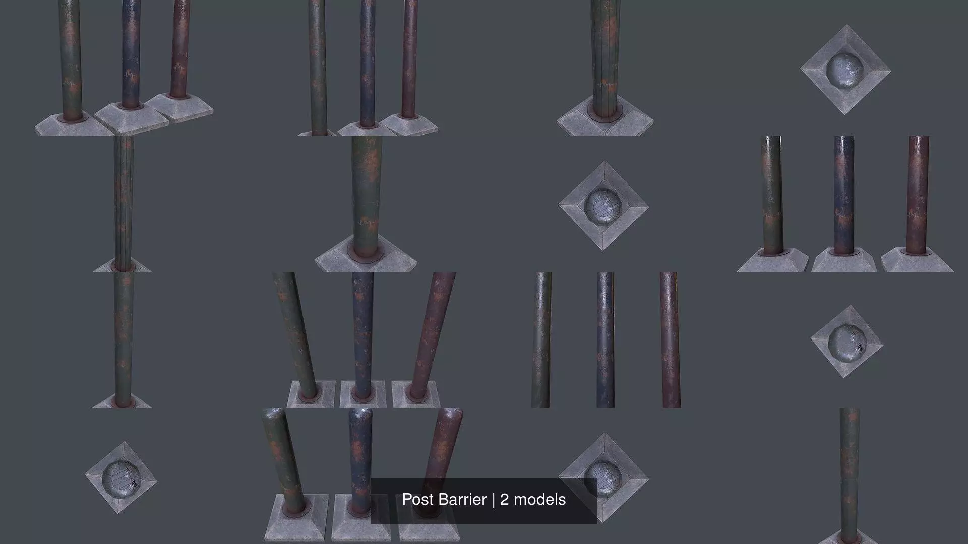 Post Barrier 3D Model Collection_5