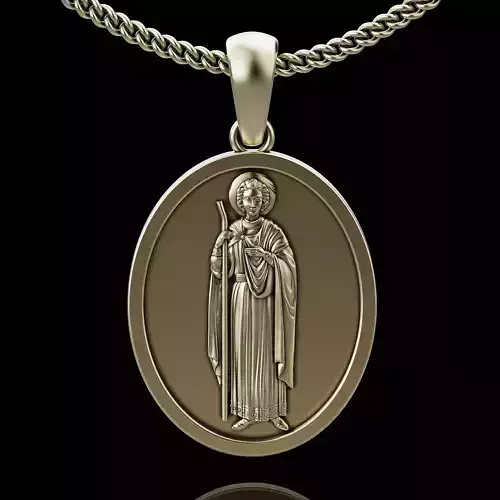 Saint Jude pendant silver gold printable jewelry 3D model