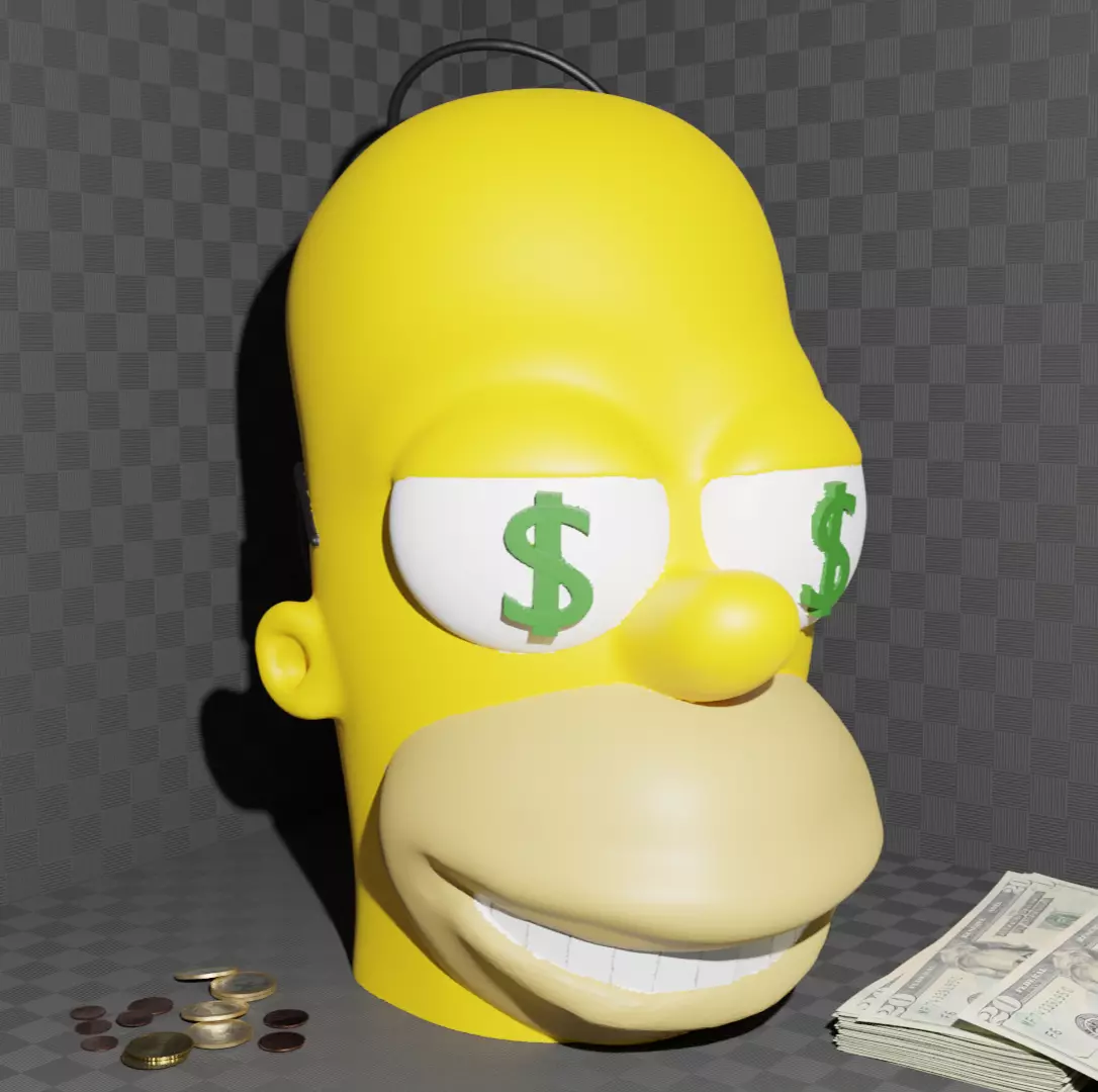 Homer Simpson Money Box 3D print model
