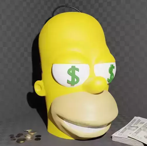 Homer Simpson Money Box  3D print model