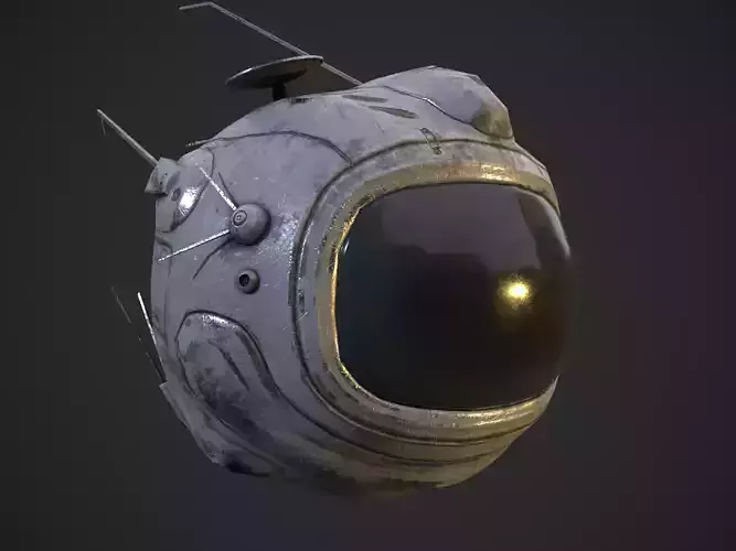 Flying futuristic spy drone robot Low-poly 3D model
