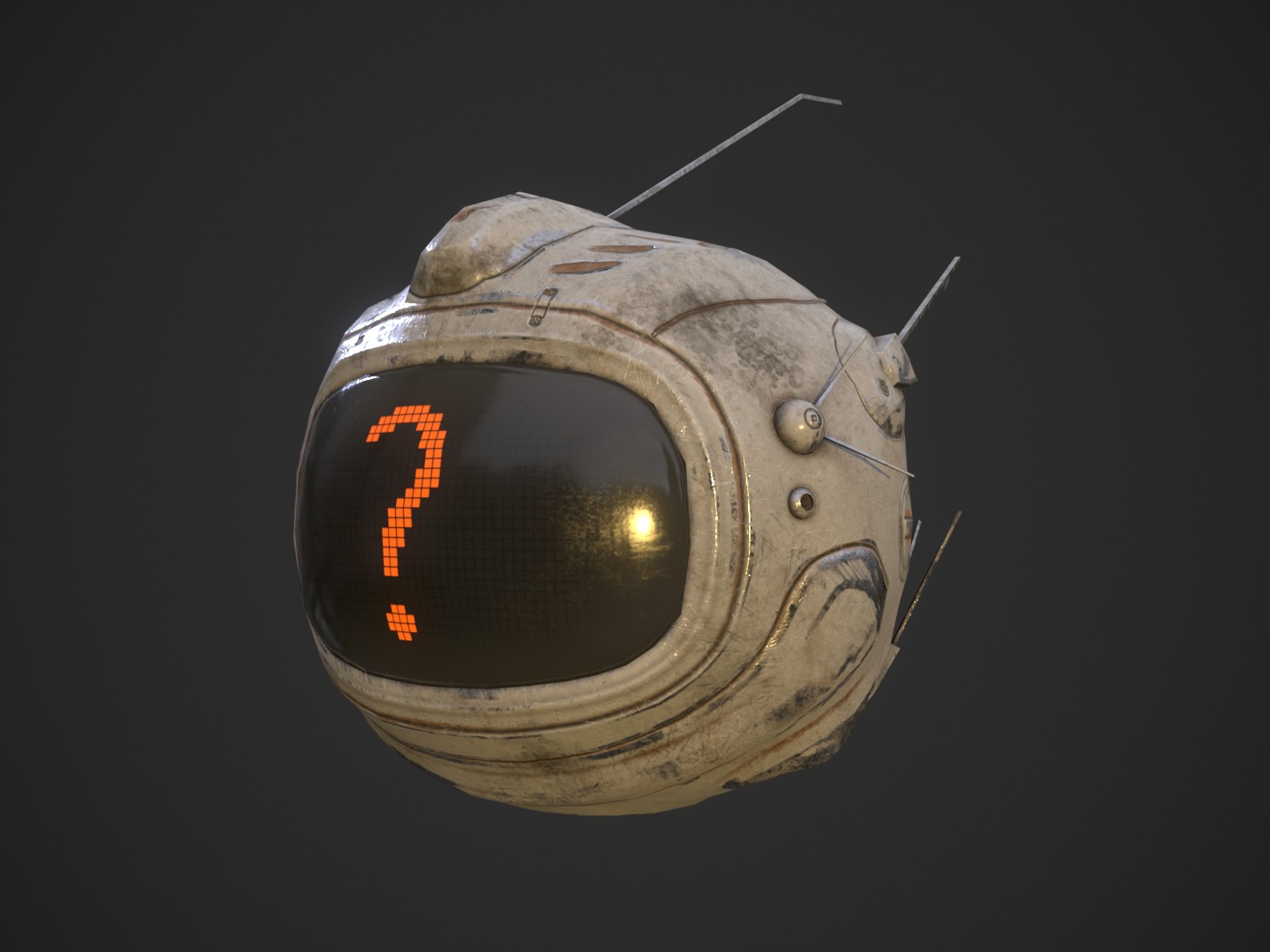 Flying futuristic spy drone robot Low-poly 3D model_19