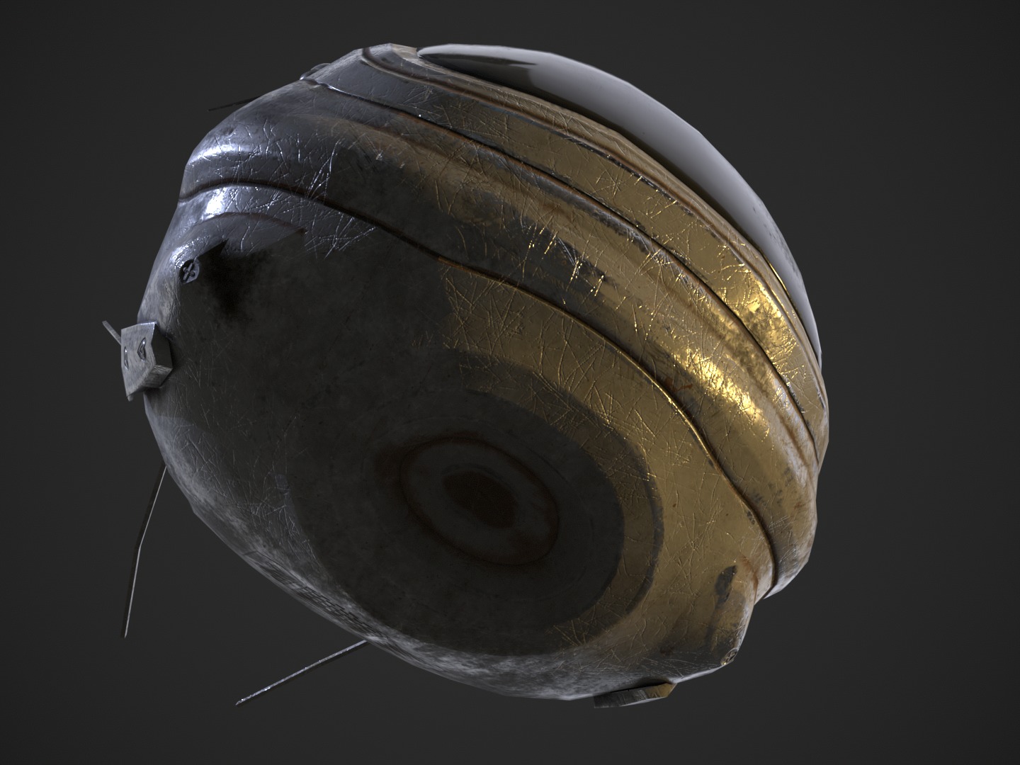 Flying futuristic spy drone robot Low-poly 3D model_16