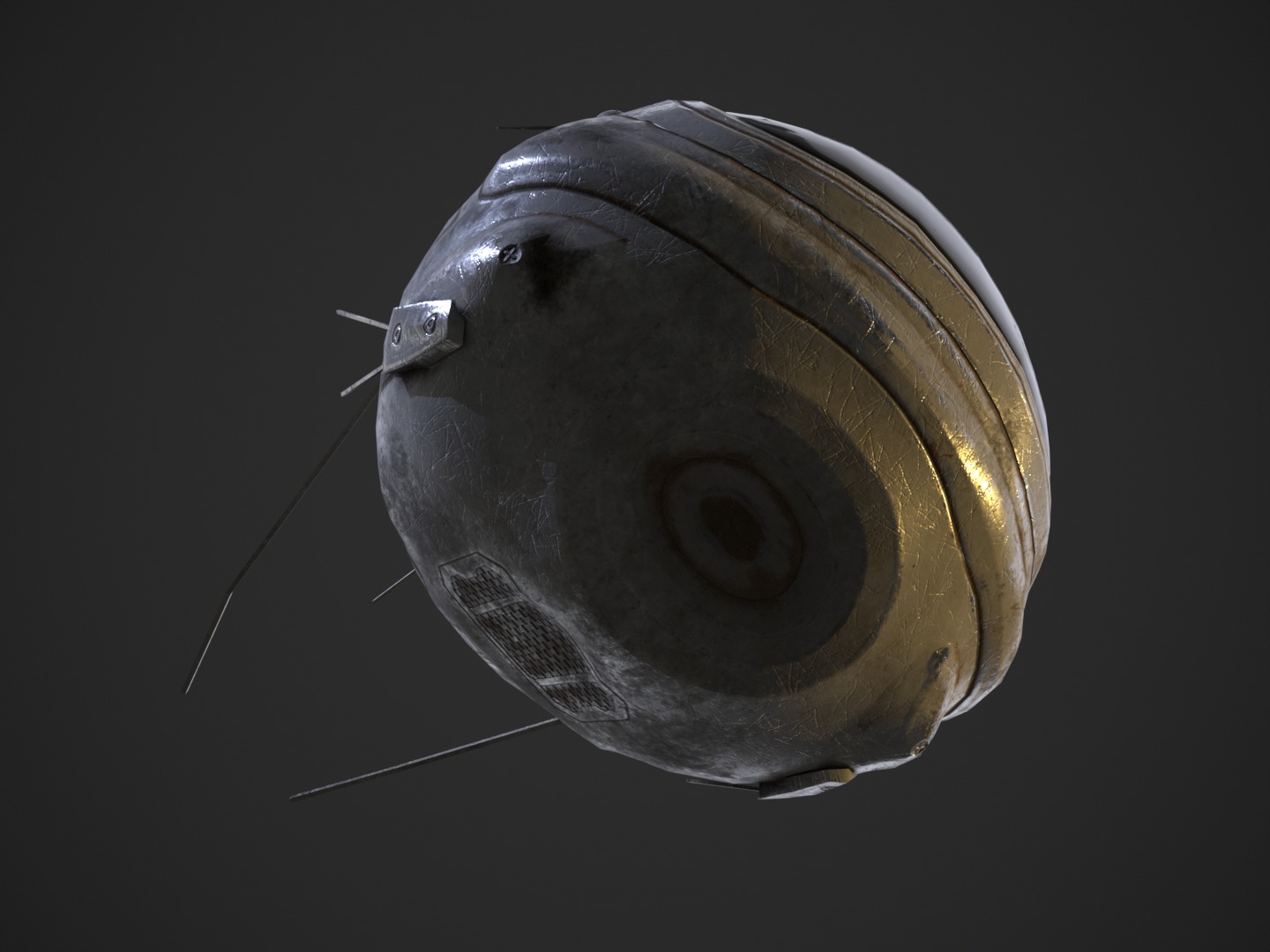 Flying futuristic spy drone robot Low-poly 3D model_26