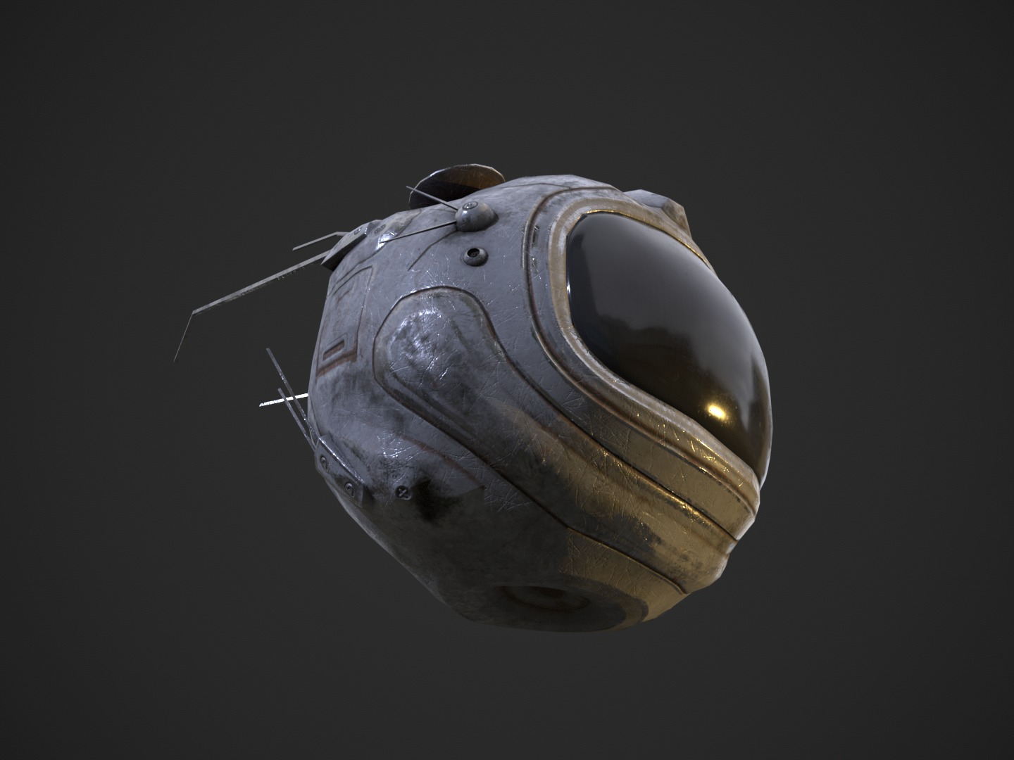 Flying futuristic spy drone robot Low-poly 3D model_4