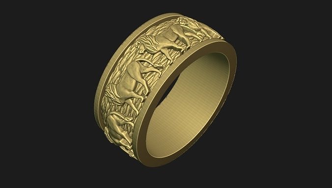 Lion Ring Free 3D print model