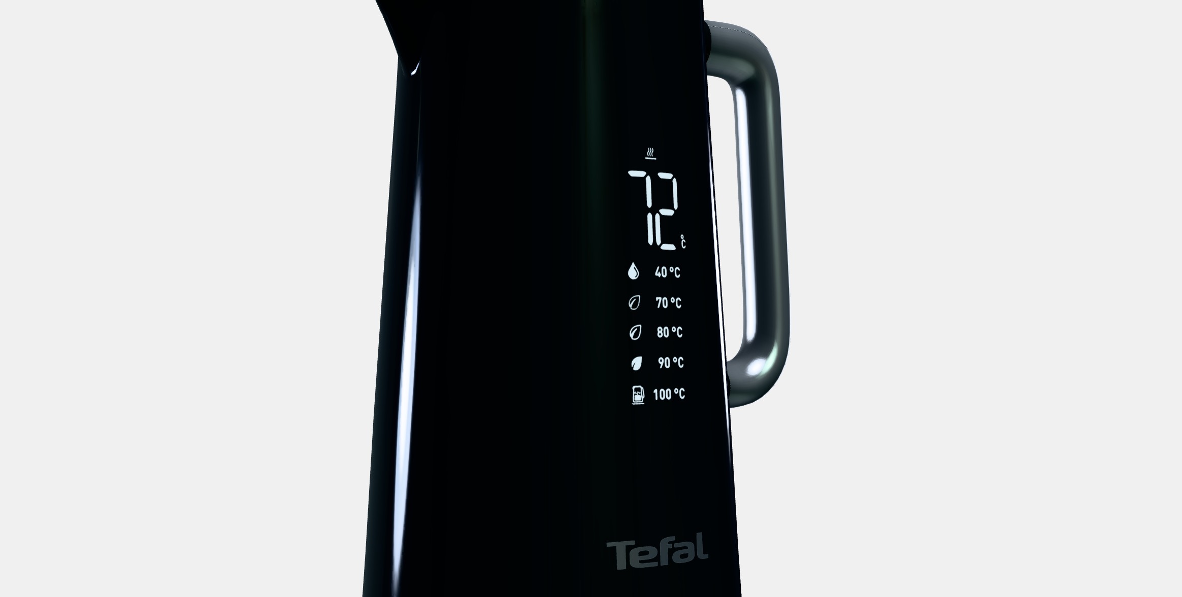 Tefal KO851830 Digital Display Black Low-poly 3D model_9