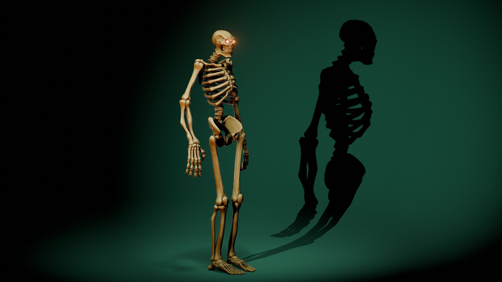 Stylized Skeleton Low-poly 3D model_5