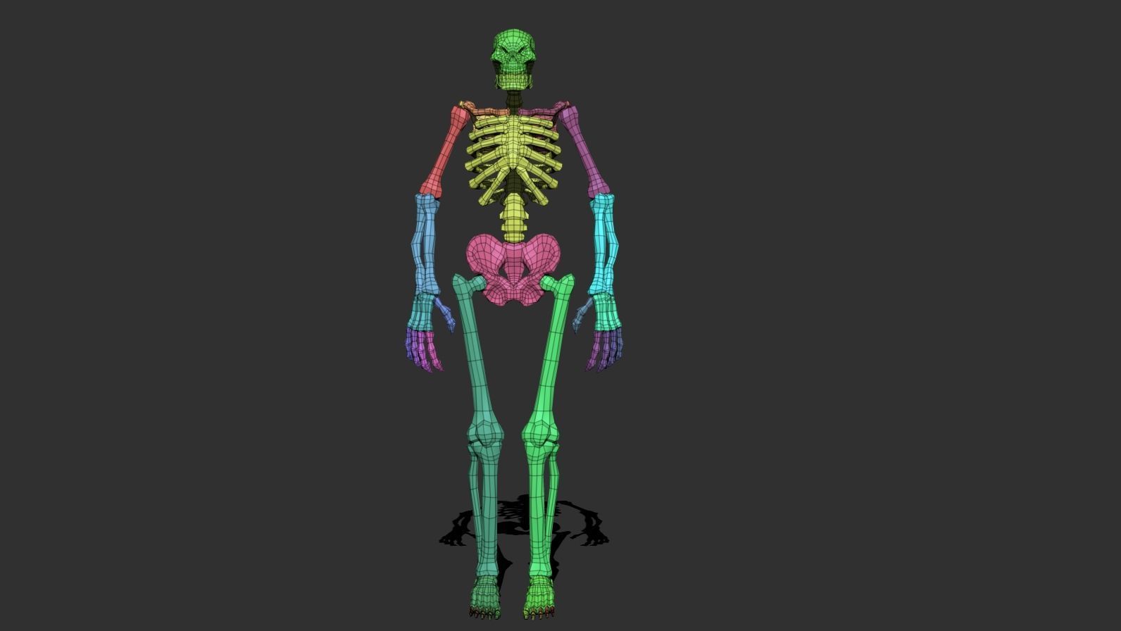 Stylized Skeleton Low-poly 3D model_16
