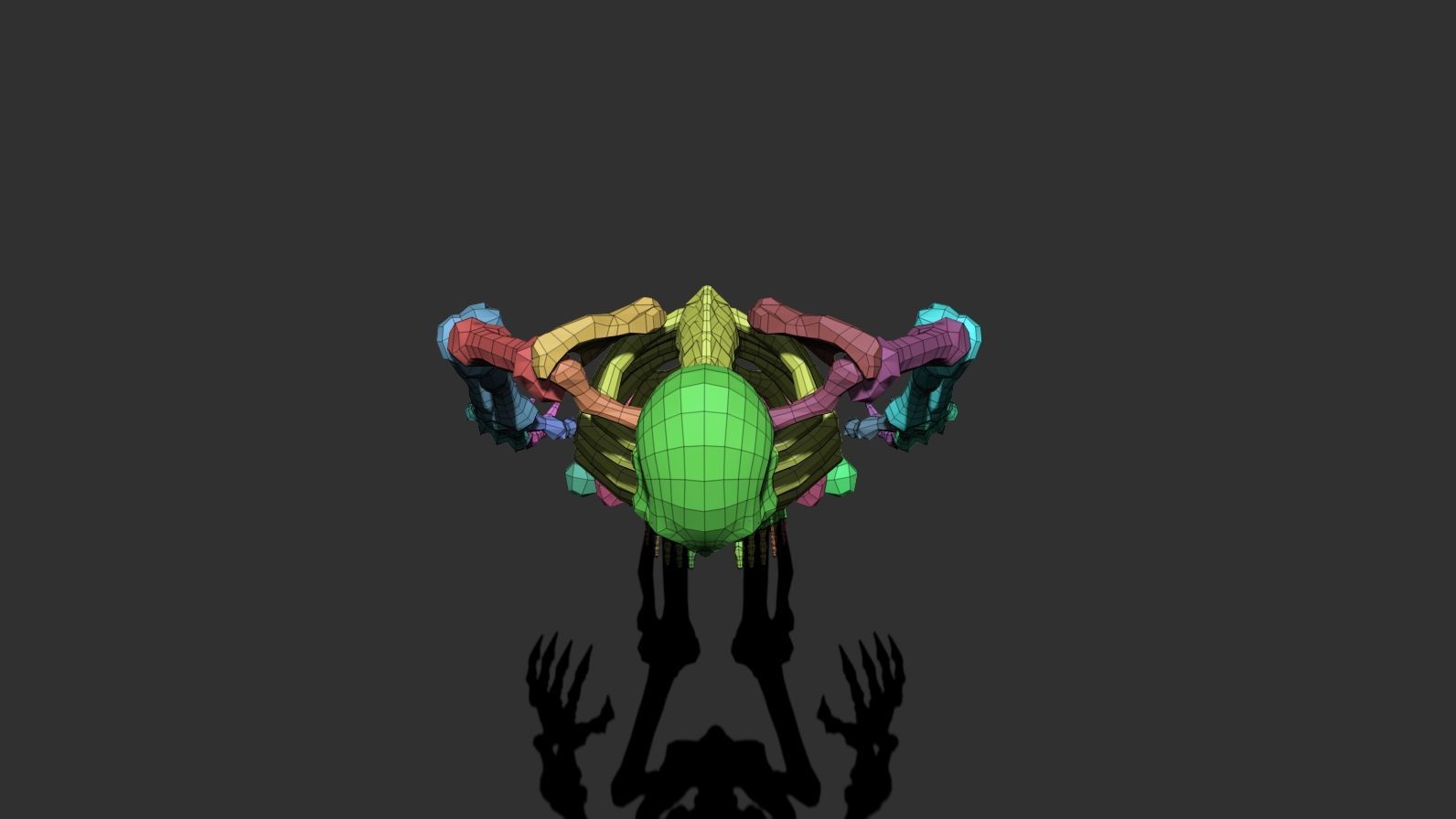 Stylized Skeleton Low-poly 3D model_19