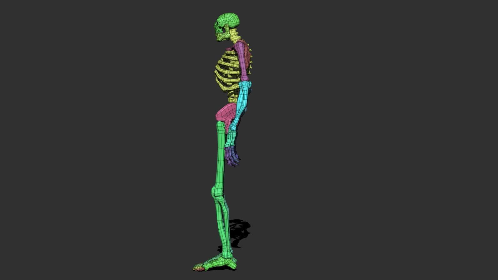 Stylized Skeleton Low-poly 3D model_17
