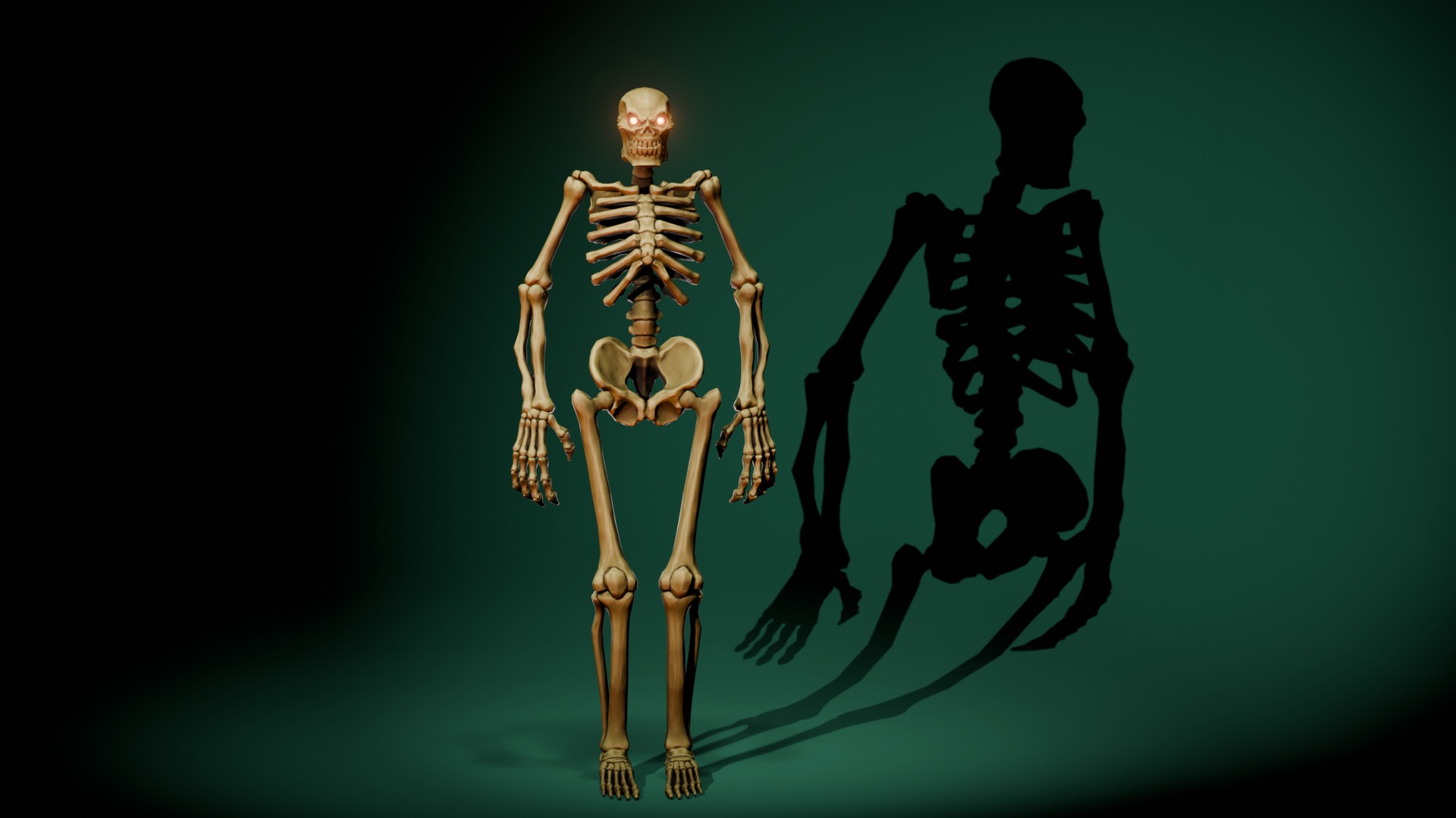 Stylized Skeleton Low-poly 3D model_2