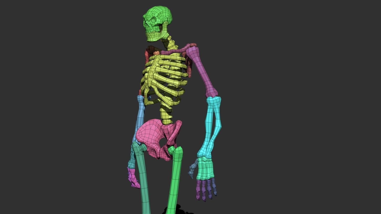 Stylized Skeleton Low-poly 3D model_20