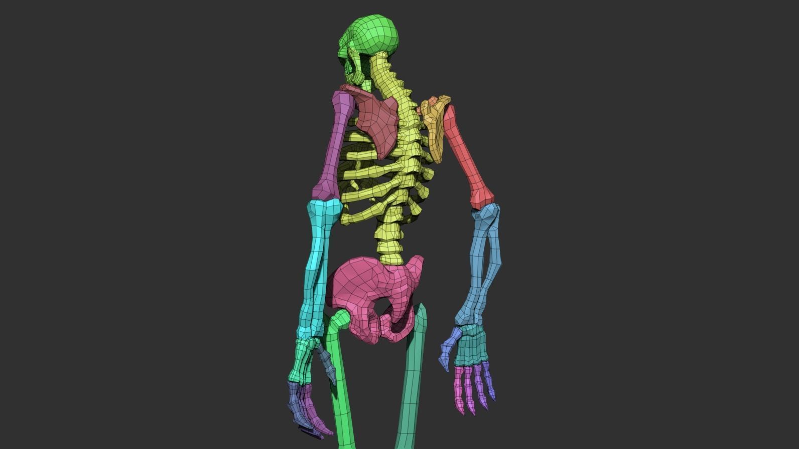 Stylized Skeleton Low-poly 3D model_21