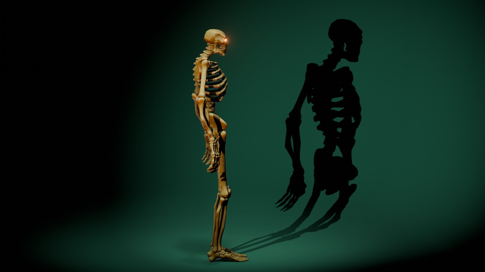 Stylized Skeleton Low-poly 3D model_3