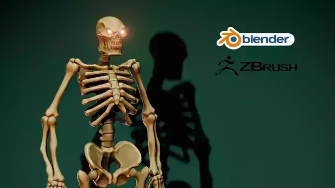 Stylized Skeleton Low-poly 3D model