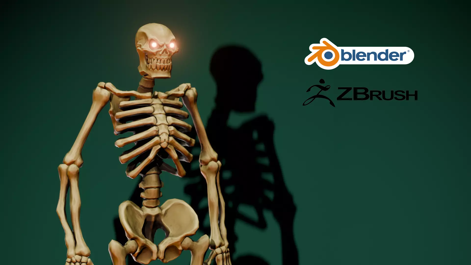 Stylized Skeleton Low-poly 3D model_0