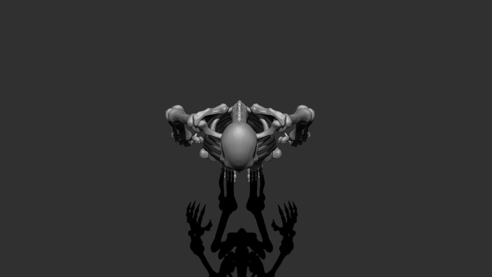 Stylized Skeleton Low-poly 3D model_14