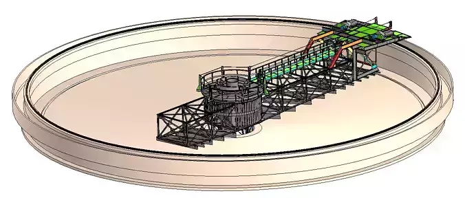 Radial Scrapers for Wastewater Treatment 3D model