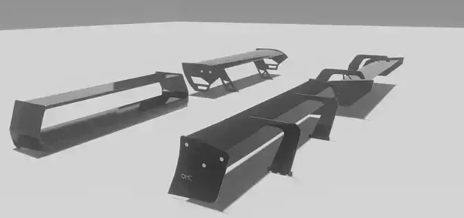 Low Poly-Game Ready Car Spoiler Pack