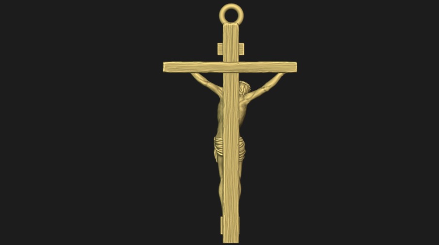 Jesus On cross Pendant Free 3D print model_3