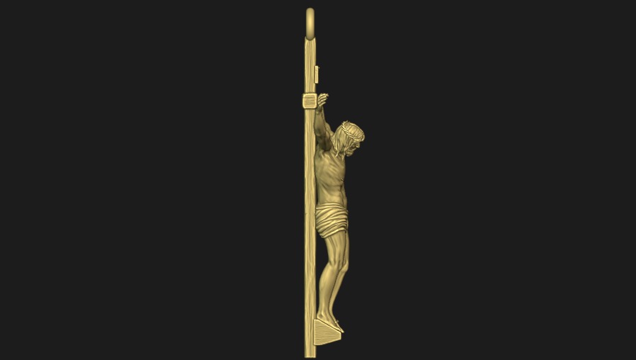 Jesus On cross Pendant Free 3D print model_2