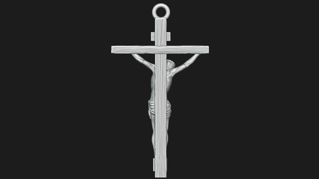 Jesus On cross Pendant Free 3D print model_7
