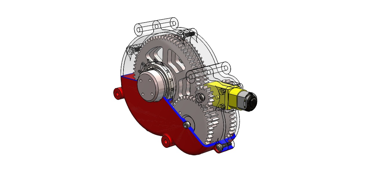 Yellow DC Motor Gearbox  3D print model_5