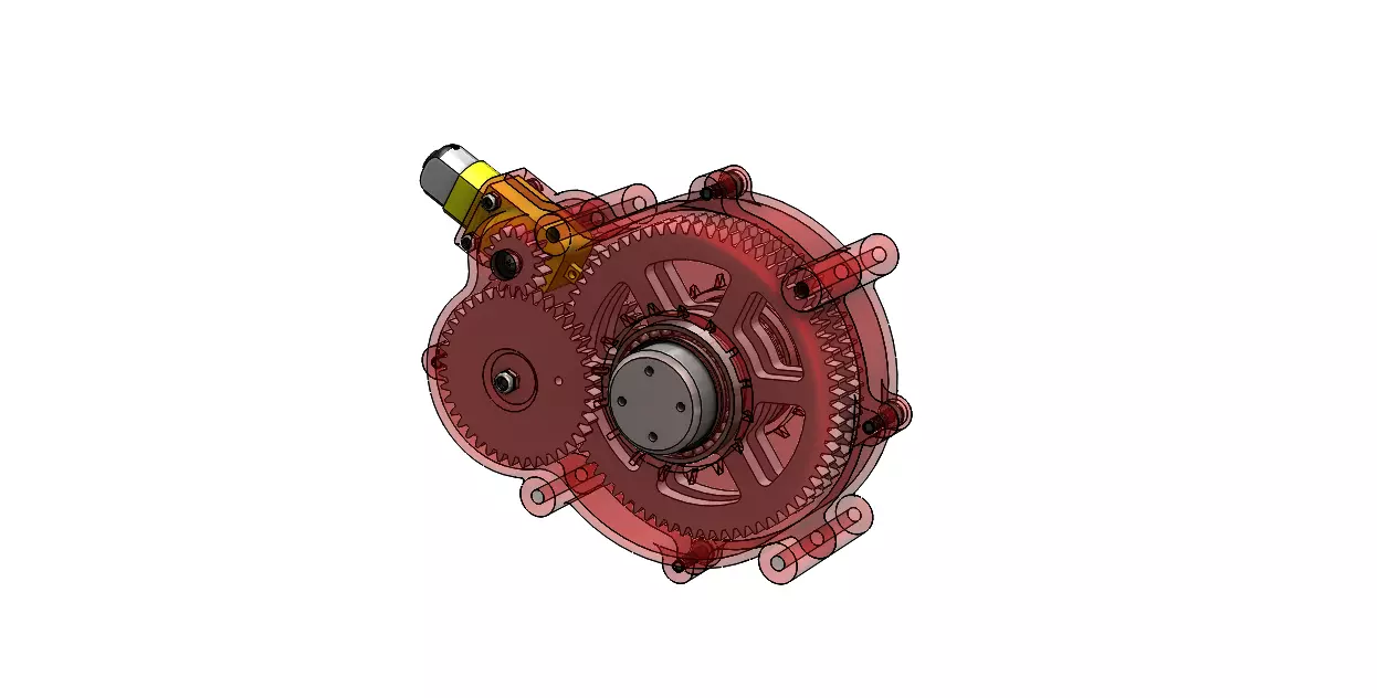Yellow DC Motor Gearbox  3D print model_0