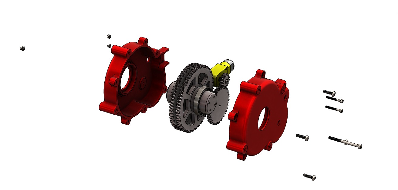 Yellow DC Motor Gearbox  3D print model_7