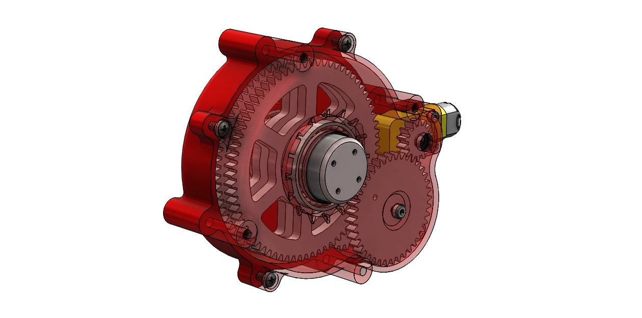 Yellow DC Motor Gearbox  3D print model_6