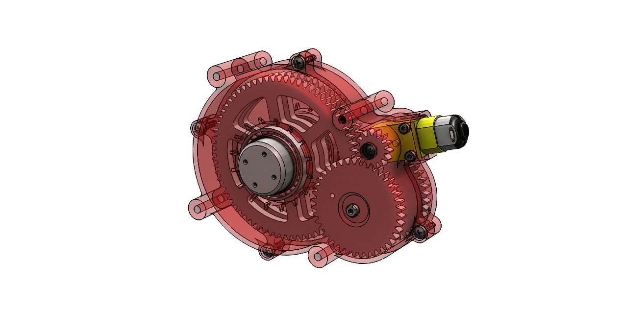 Yellow DC Motor Gearbox  3D print model_13