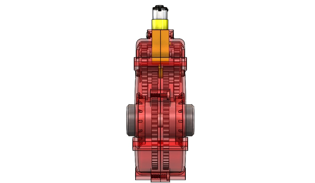 Yellow DC Motor Gearbox  3D print model_11