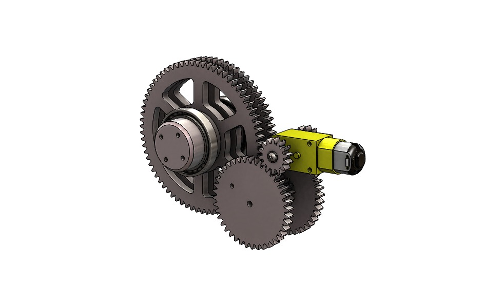 Yellow DC Motor Gearbox  3D print model_8