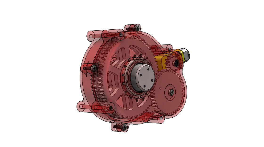 Yellow DC Motor Gearbox  3D print model_12