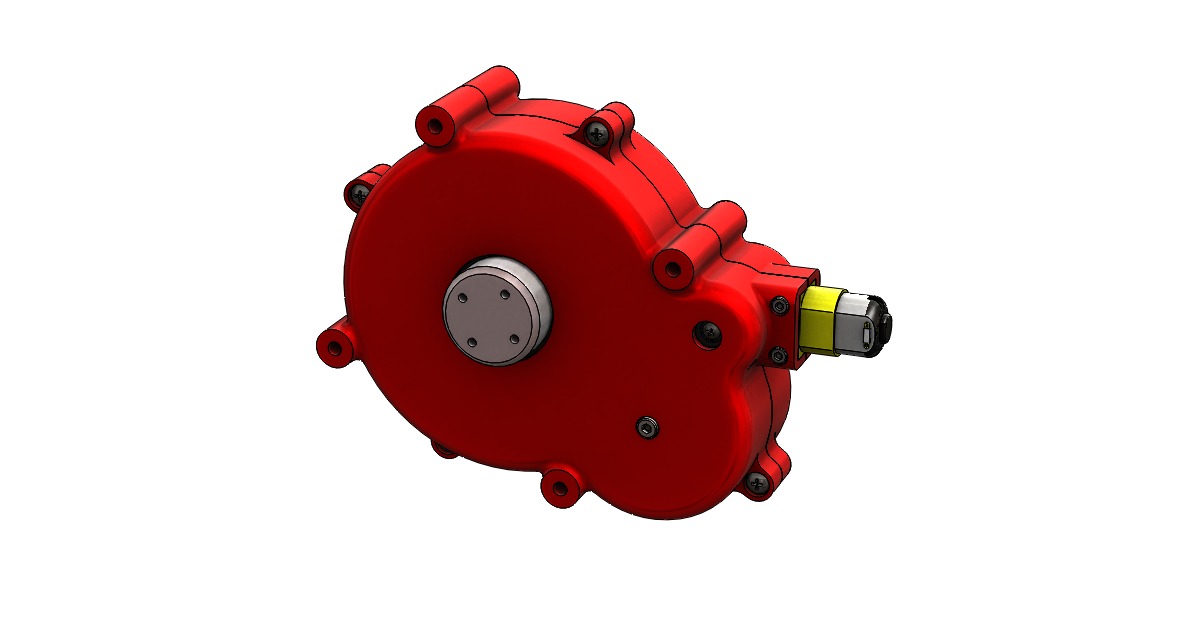 Yellow DC Motor Gearbox  3D print model_3