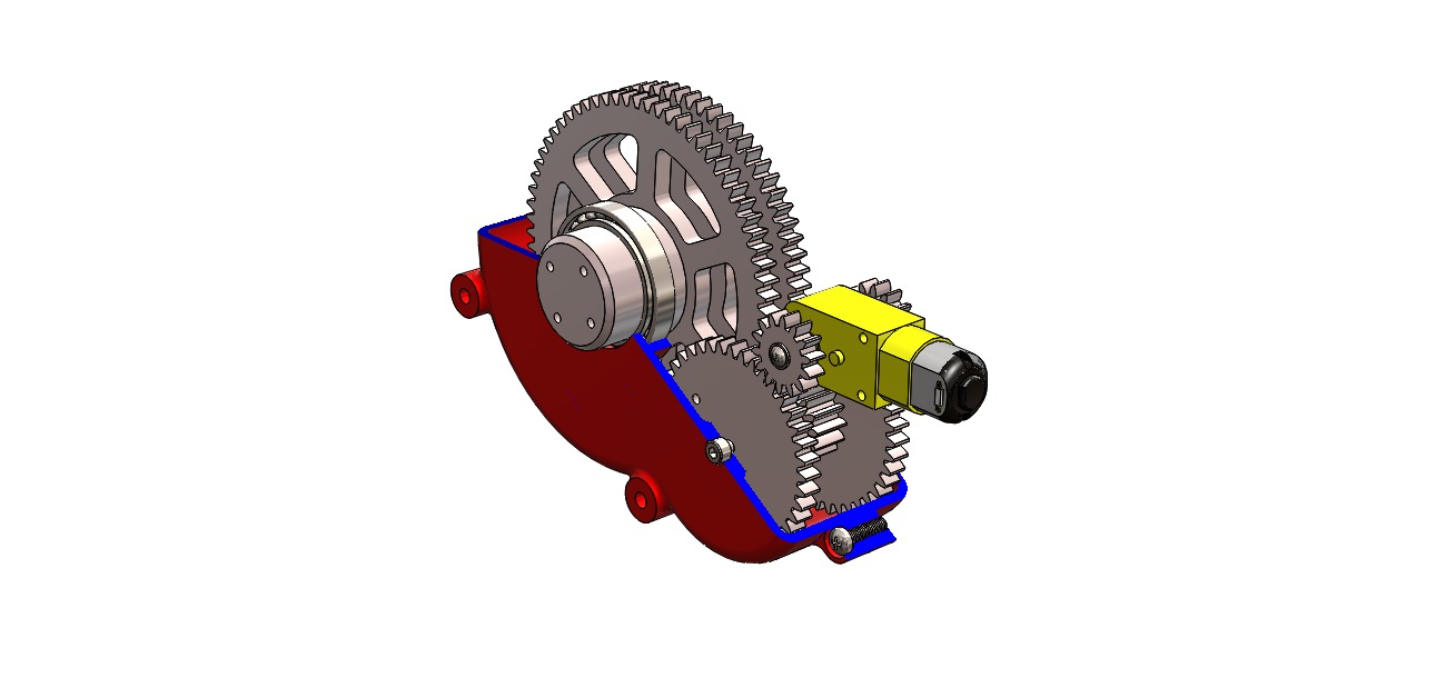 Yellow DC Motor Gearbox  3D print model_4