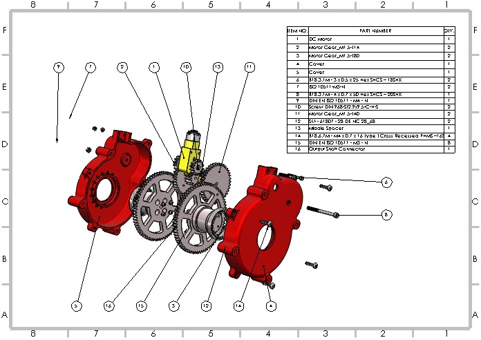 Yellow DC Motor Gearbox  3D print model_10