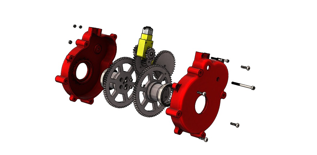 Yellow DC Motor Gearbox  3D print model_9