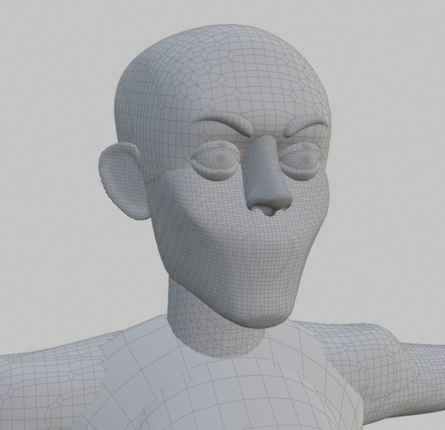 Stylized female blockout 3D model_2